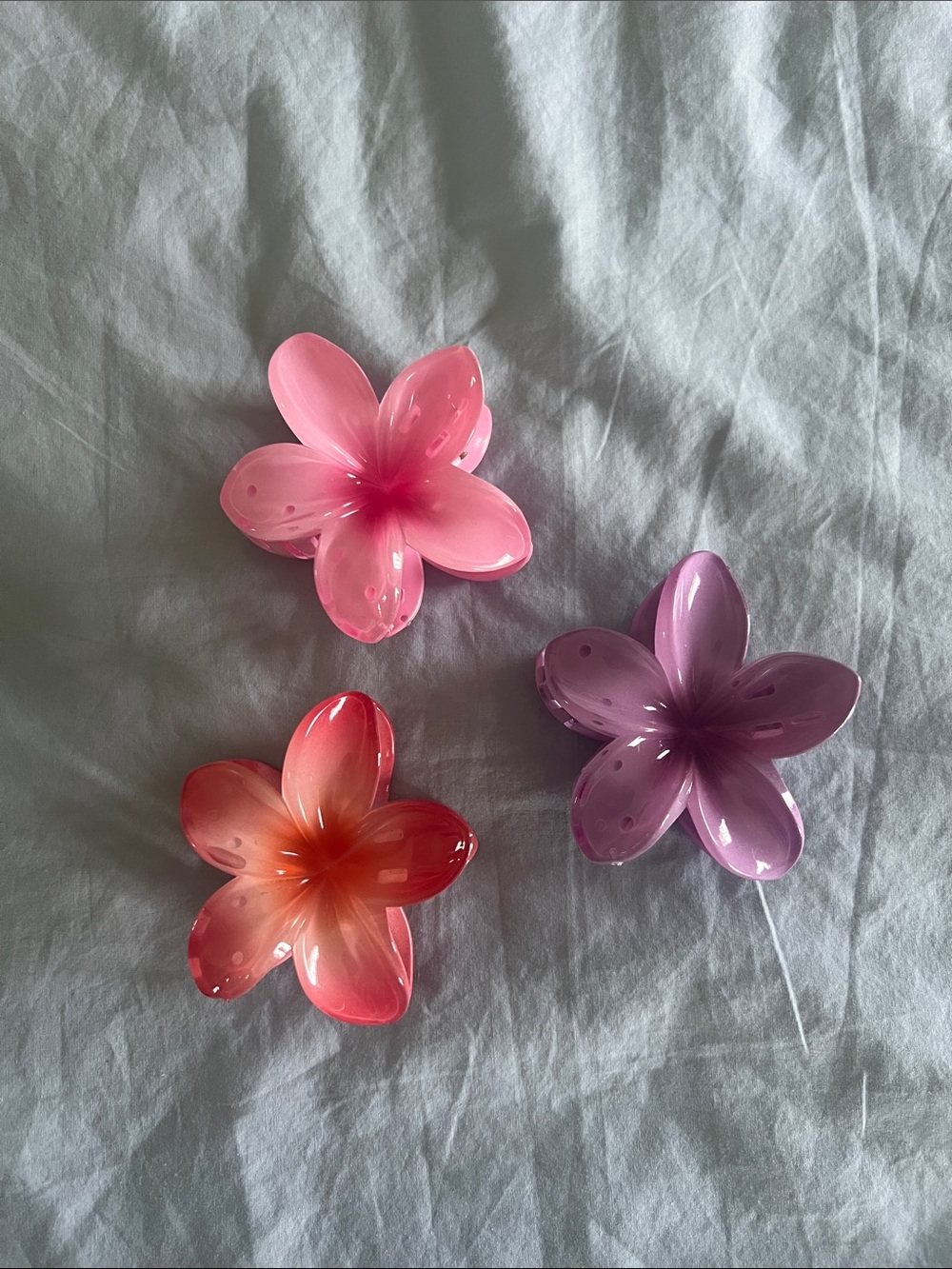 Flower Hair Clips  - Set of 3